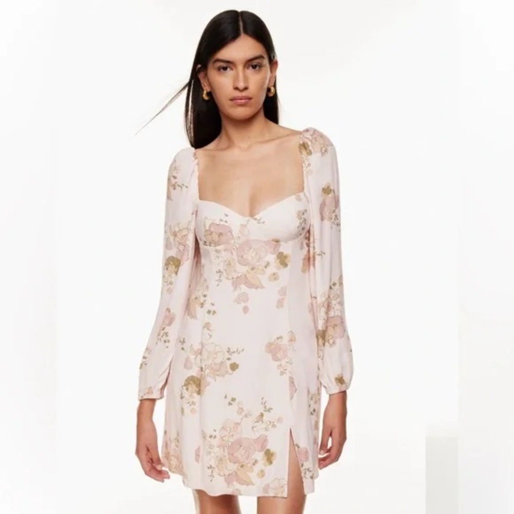 Wilfred Floral Mini Dress in Pink and Cream